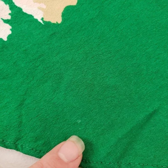 Free People Womens Neon Garden Floral Mini Dress Size 10 Green V Neck Bohemian - Picture 12 of 12